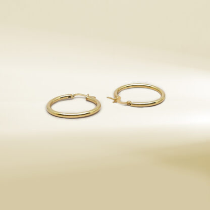 18K Yellow Gold Hoop Earrings - Image 3