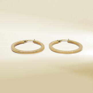 18K Yellow Gold Brand-Inspired Hoop Earrings