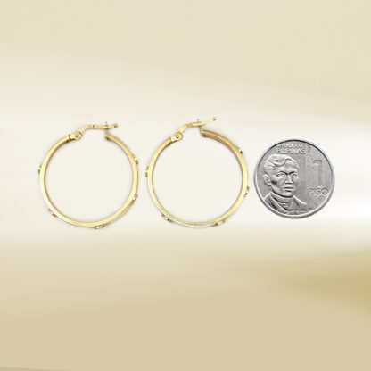 18K Two-Tone Brand-Inspired Hoop Earrings - Image 2