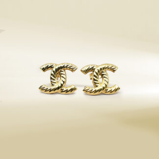 18K Yellow Gold Brand-Inspired Earrings