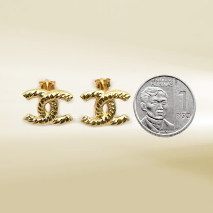 18K Yellow Gold Brand-Inspired Earrings - Image 2