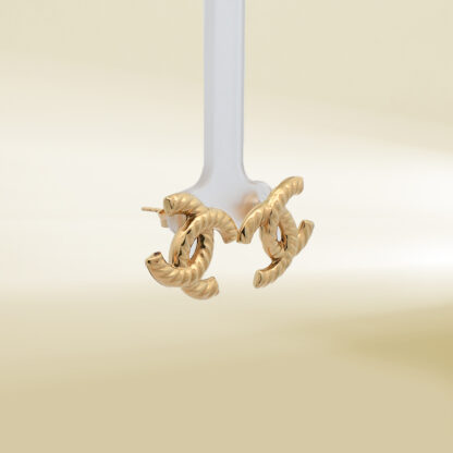 18K Yellow Gold Brand-Inspired Earrings - Image 4