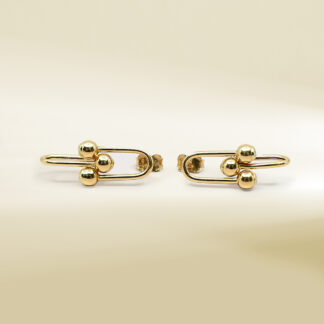 18K Yellow Gold Brand-Inspired Drop Earrings