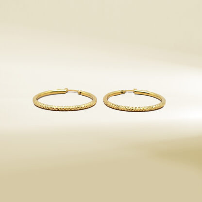 18K Yellow Gold Hoop Earrings