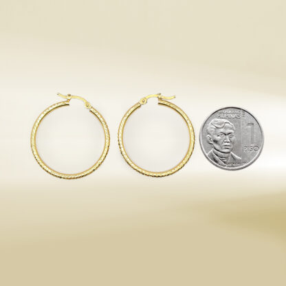 18K Yellow Gold Hoop Earrings - Image 2
