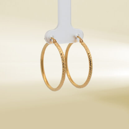 18K Yellow Gold Hoop Earrings - Image 4