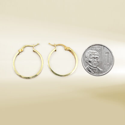18K Yellow Gold Brand-Inspired Hoop Earrings - Image 2