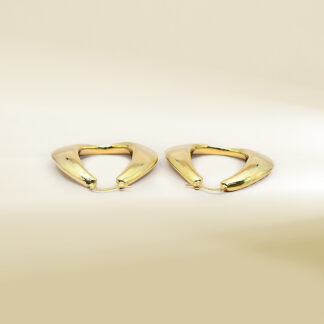 18K Yellow Gold U-Shaped Chunky Hoop Earrings
