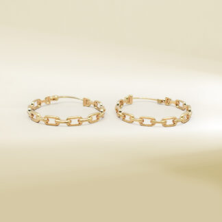 18K Yellow Gold Hoop Earrings