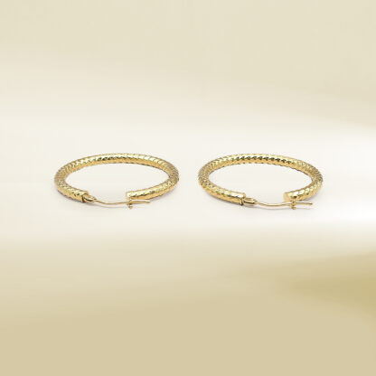 18K Yellow Gold Hoop Earrings