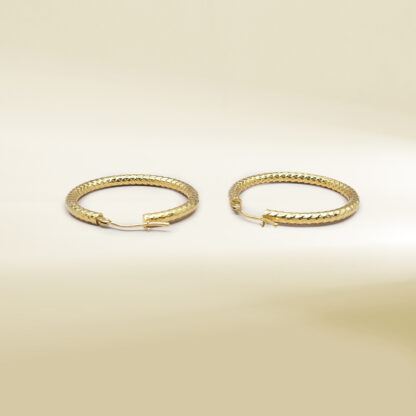 18K Yellow Gold Hoop Earrings - Image 3