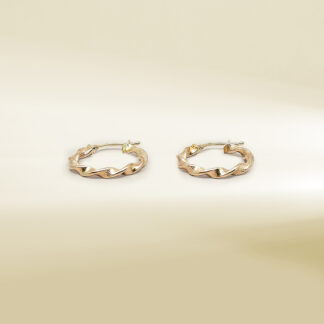 18K Yellow Gold Twisted Hoop Earrings