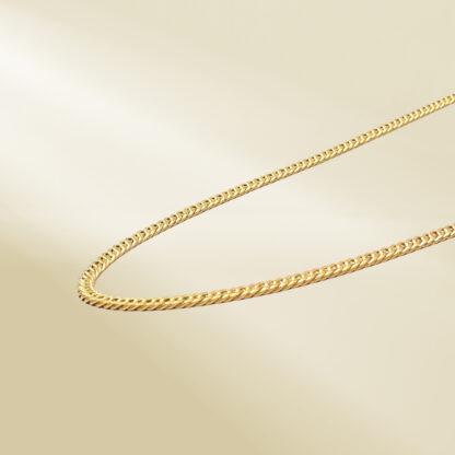 18K Yellow Gold Curb Chain Necklace - Image 2