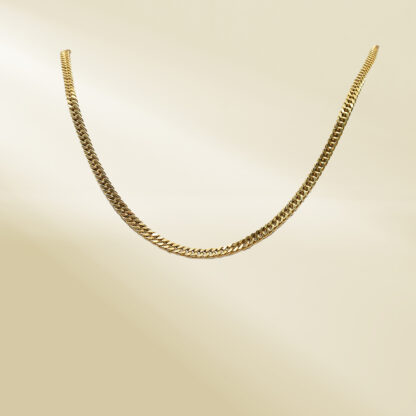 18K Yellow Gold Curb Chain Necklace - Image 4