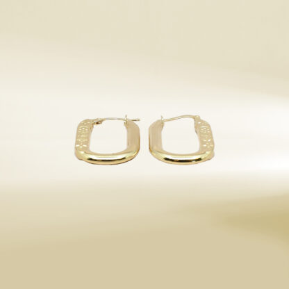 18K Yellow Gold U-Shaped Brand-Inspired Hoop Earrings