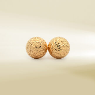 18K Yellow Gold Ball Design Earrings