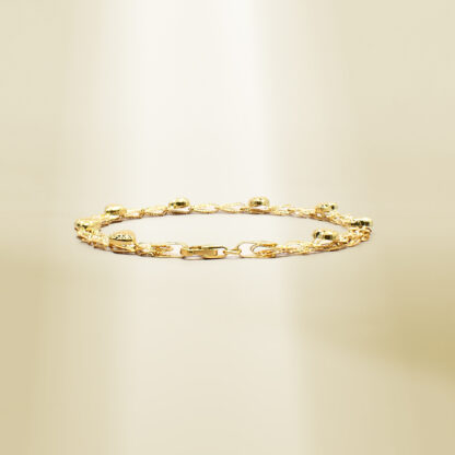 18K Yellow Gold Heart Design Bracelet