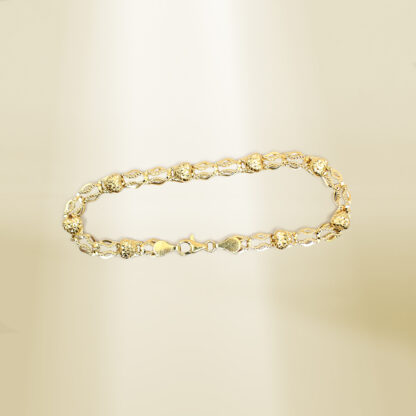 18K Yellow Gold Heart Design Bracelet - Image 3