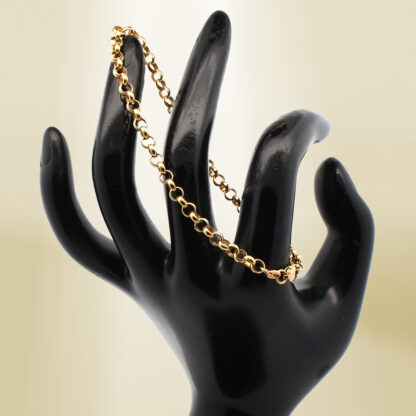 18K Yellow Gold Rolo Chain Bracelet - Image 4