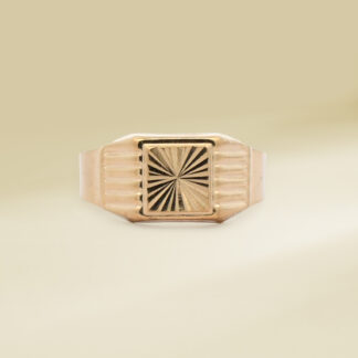 18K Yellow Gold Signet Design Gents' Ring