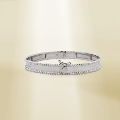 18K White Gold Brand-Inspired Clip Type Bangle