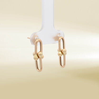 18K Yellow Gold Brand-Inspired Earrings - Image 4
