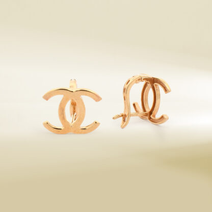 18K Yellow Gold Brand Inspired Earrings - Image 3