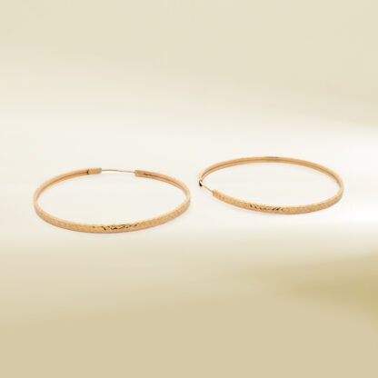 18K Yellow Gold Big Hoop Earrings - Image 3