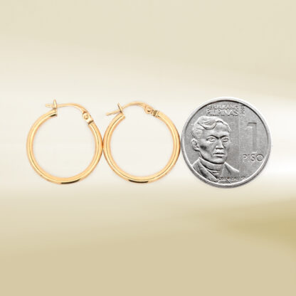 18K Yellow Gold Hoop Earrings - Image 2