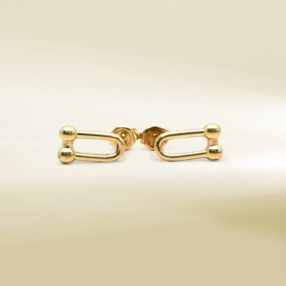 18K Yellow Gold Brand Inspired Drop Earrings
