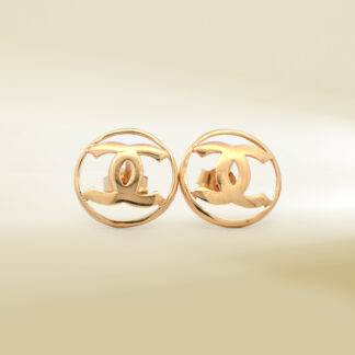 18K Yellow Gold Brand-Inspired Earrings