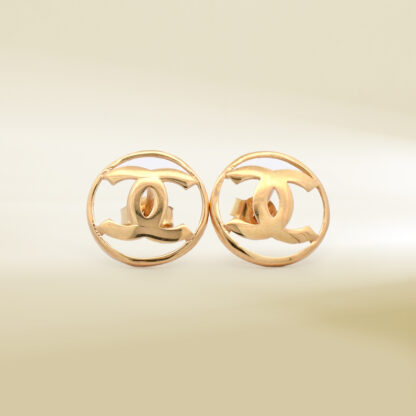 18K Yellow Gold Brand-Inspired Earrings