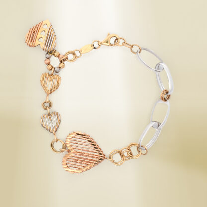 14K Tri-Color Charm Design Bracelet - Image 2