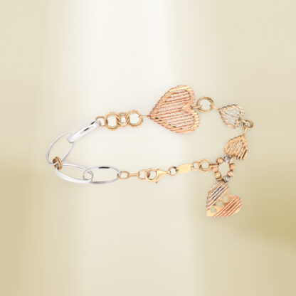 14K Tri-Color Charm Design Bracelet - Image 3