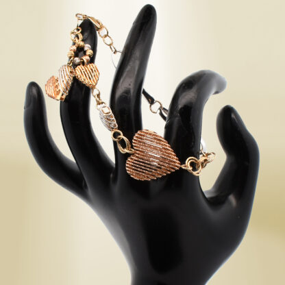 14K Tri-Color Charm Design Bracelet - Image 4