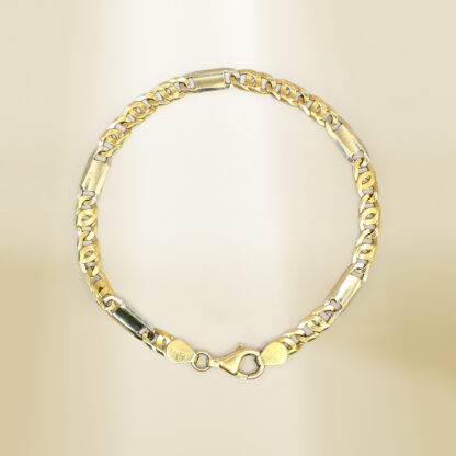 18K Yellow Gold Figaro Chain Bracelet - Image 2