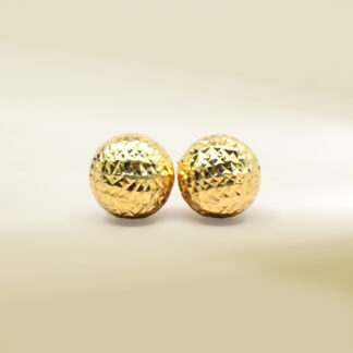 18K Yellow Gold Ball Design Earrings