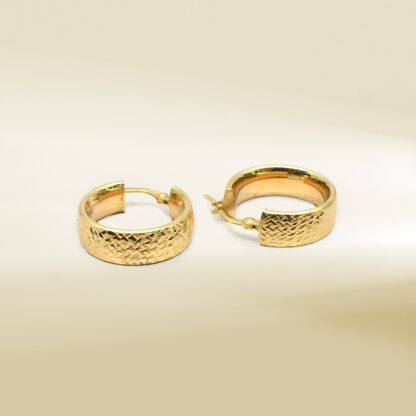 18K Yellow Gold Hoop Earrings - Image 3