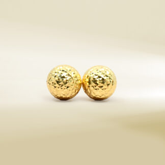 18K Yellow Gold Ball Design Earrings