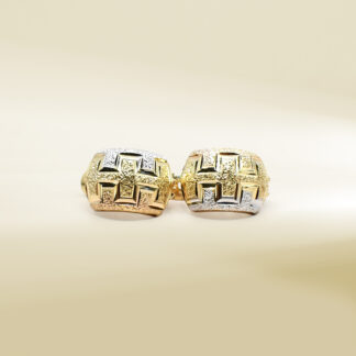 18K Tri-Color Earrings