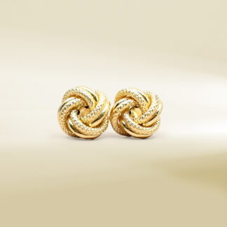 18K Yellow Gold Knot Design Earrings