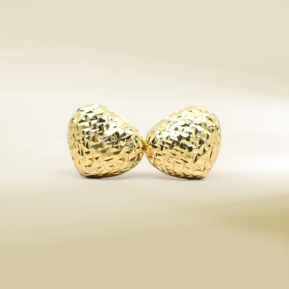 18K Yellow Gold Puffy Heart Earrings