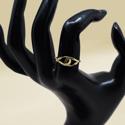 18K Yellow Gold Infinity Design Ladies' Ring - Image 4