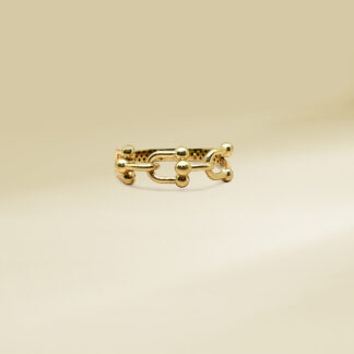 18K Yellow Gold Brand-Inspired Ladies' Ring