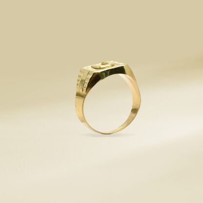 18K Yellow Gold Horseshoe Design Gents' Ring - Image 3