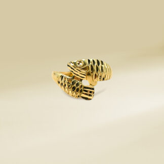 18K Yellow Gold Arowana Design Ladies' Ring