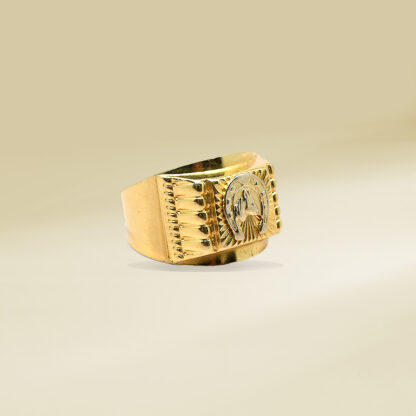 18K Yellow Gold Horse Design Gents' Ring - Image 2