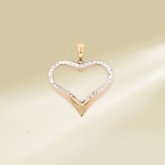 14K Two-Tone Heart Pendant