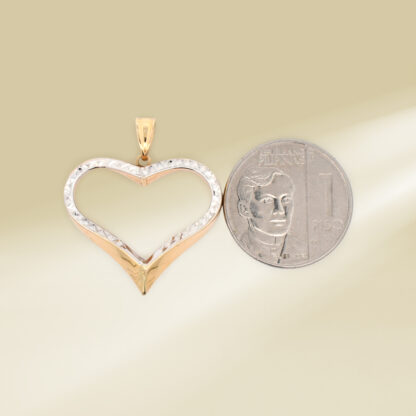 14K Two-Tone Heart Pendant - Image 2