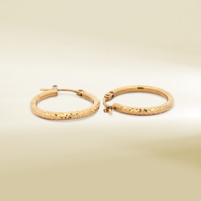 18K Yellow Gold Hoop Earrings - Image 3